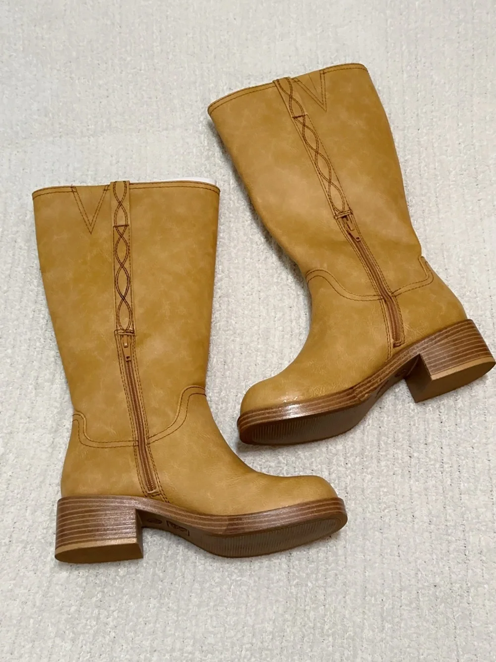 No Boundaries Women’s Tall Riding Boots Wide Width Casual Style Color Honey 🍯